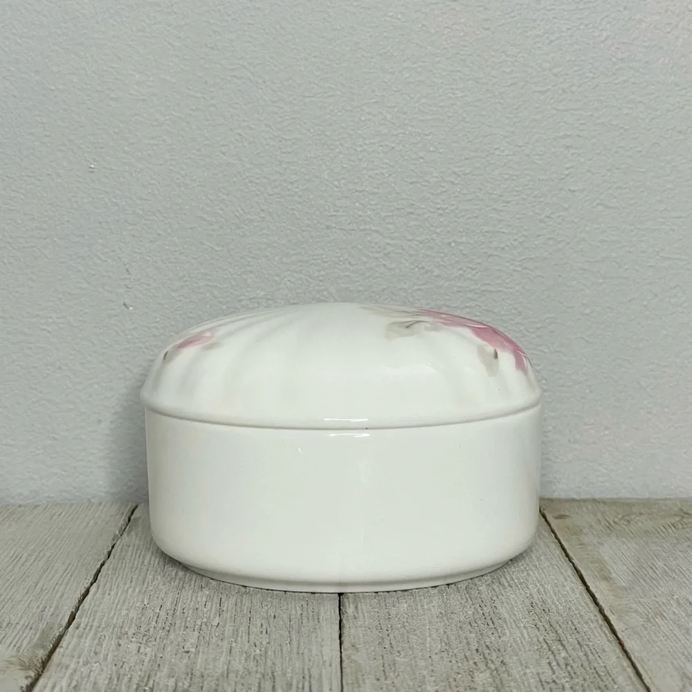 NIKKO Fine Bone China Round Floral Trinket Dish With Lid